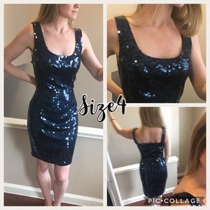 Navy sequin dress
